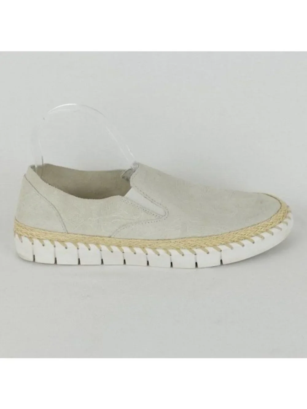 Crevo Skyla Palm Women's Size 10 Gray Suede Palm Leaf Slip On Flat Loafers
